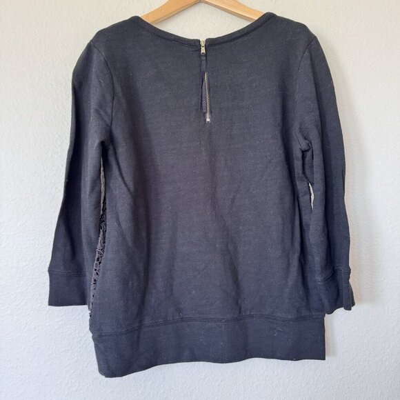 Ann Taylor LOFT Black Short Sleeve Lace Front Shirt Size Small Womens - Picture 6 of 7